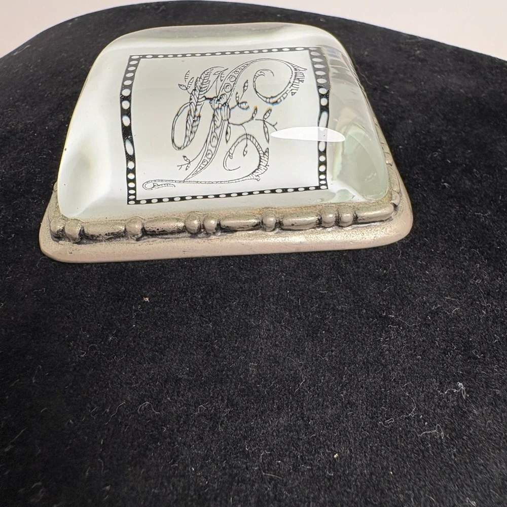 Mary Carol Home Collection Script “F”Monogram Initial Paper Weight